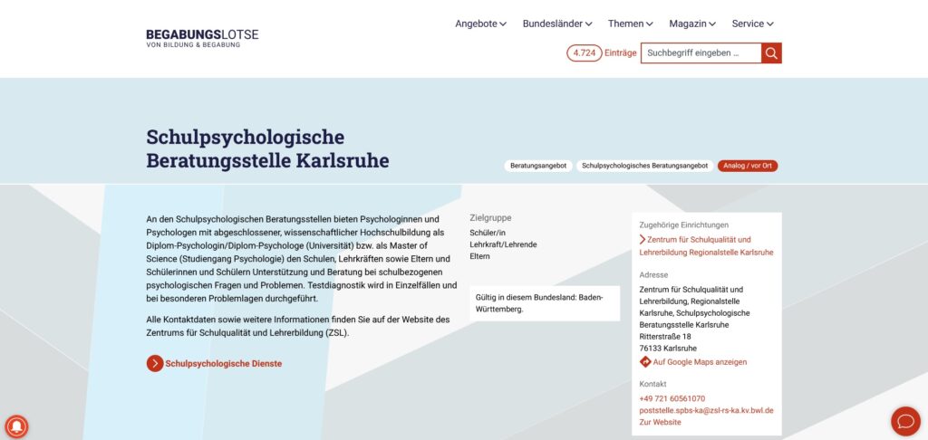 Schulpsychologische Beratungsstelle Karlsruhe